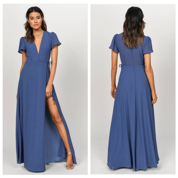 Piper slate plunging maxi dress Clearance